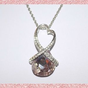 Swarovski Crystal HEART TWIST Pendant Necklace